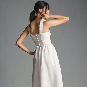 Reformation Tagliatelle White  Linen Dress